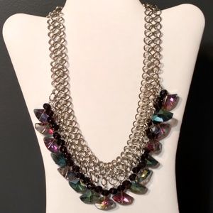 Chain and crystal dangle necklace